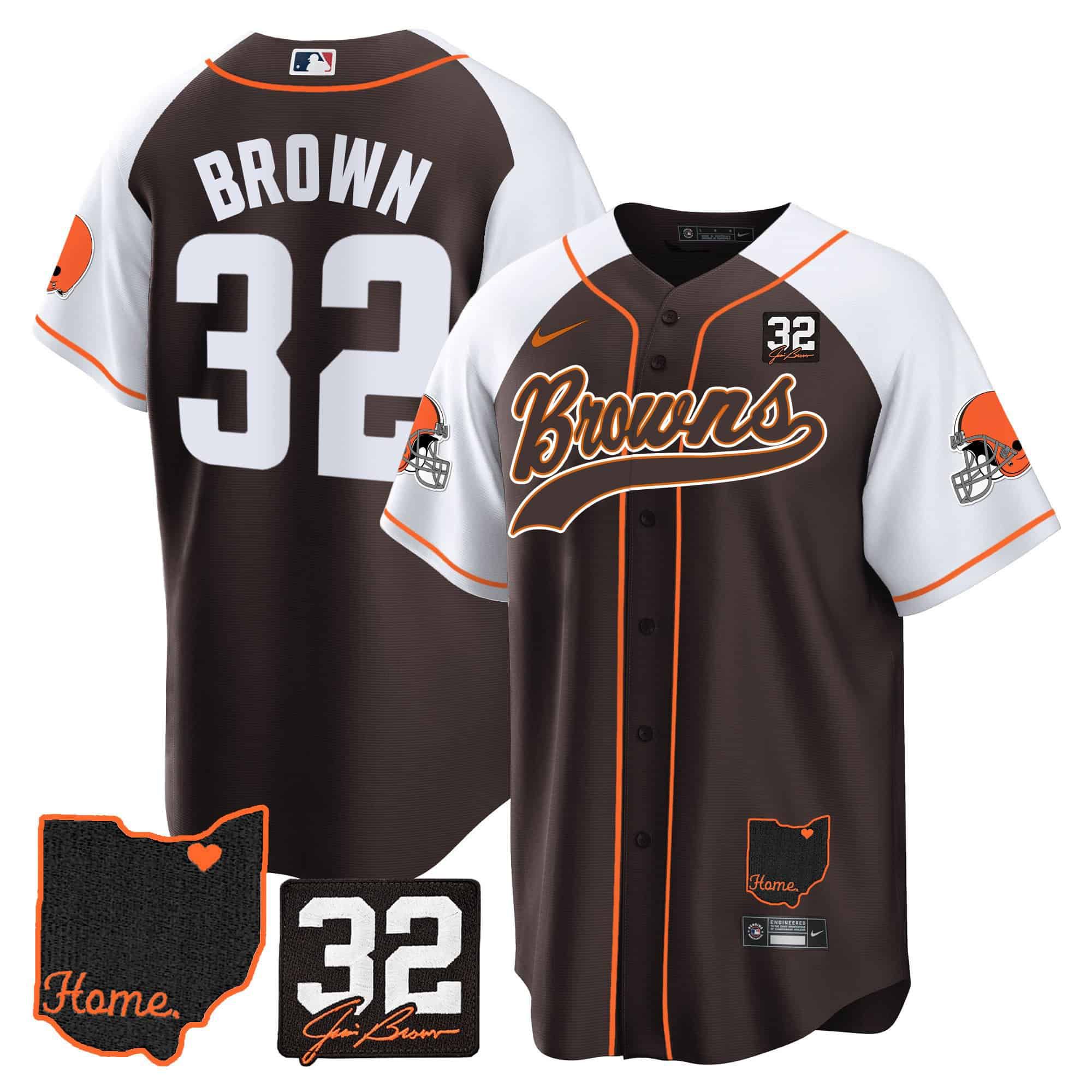Men Cleveland Browns #32 Brown Brown Memorial Home Patch Baseball 2024 Nike NFL Jersey->indianapolis colts->NFL Jersey